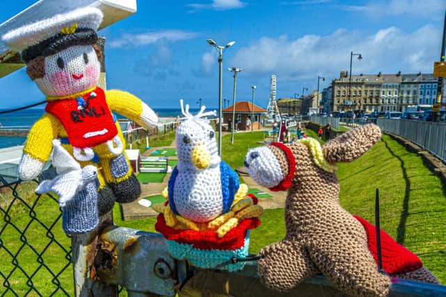 Seaside-themed characters on display by the Crabby Crafters. photo: Brian Murfield.
