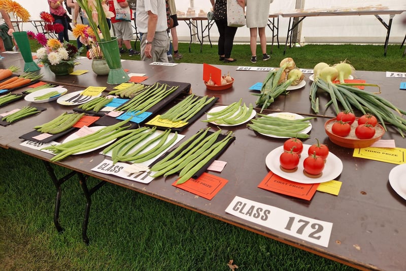 A table of produce entries