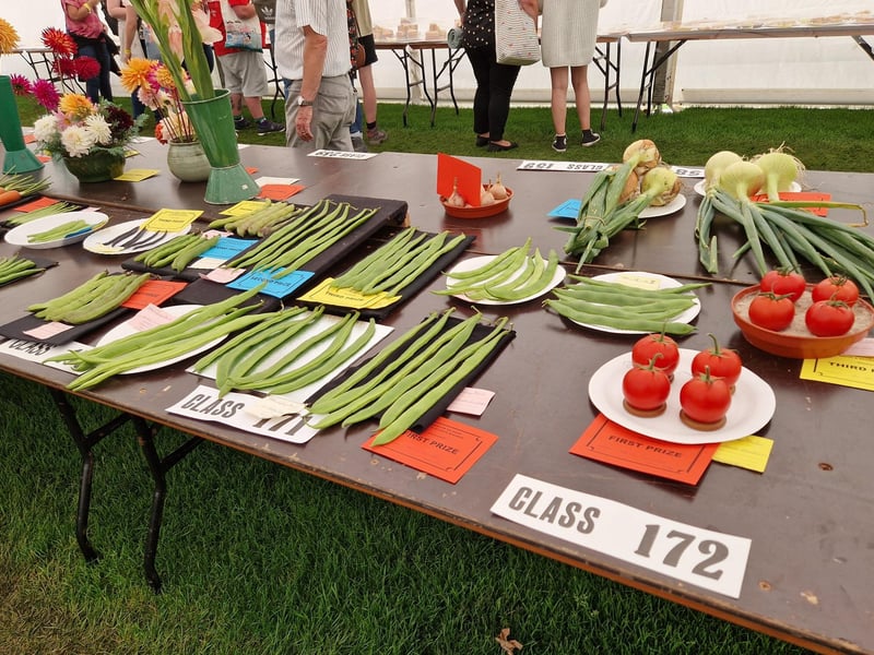 A table of produce entries