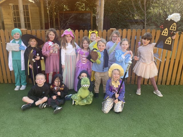 Youngsters at Brompton and Sawdon School enjoying World Book Day.