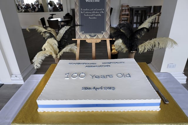 The anniversay cake, to celebrate 100 years of the Scarborough Hospitality Association.