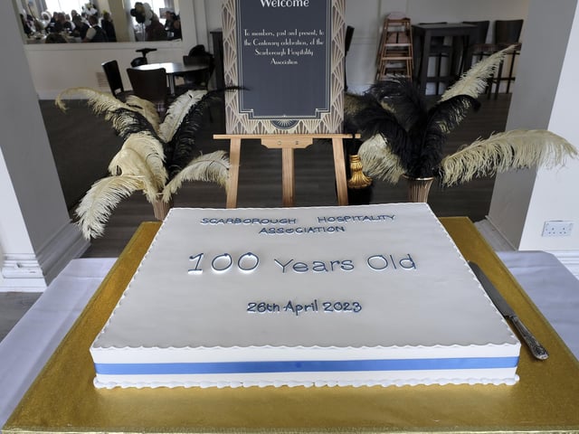 The anniversay cake, to celebrate 100 years of the Scarborough Hospitality Association.