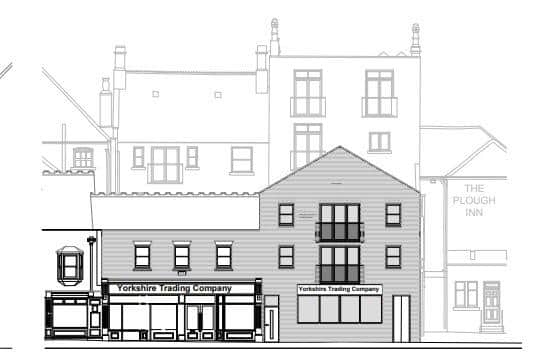 How Yorkshire Trading could look once developed, from the New Quay Road side.