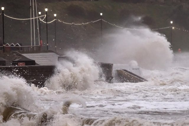 This scarborough photo shows why residents along the Yorkshire coast were warned to stay away from the seafront.