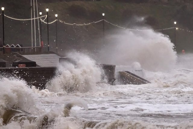 This scarborough photo shows why residents along the Yorkshire coast were warned to stay away from the seafront.