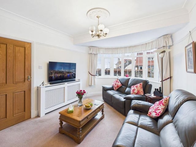 A large bay window gives stunning coastal views.