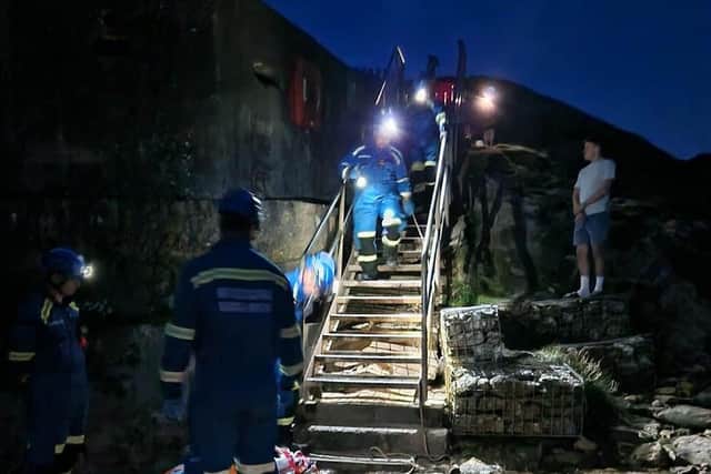 The man was carried from the beach on a Coastguard stretcher - Image: Bridlington Coastguard