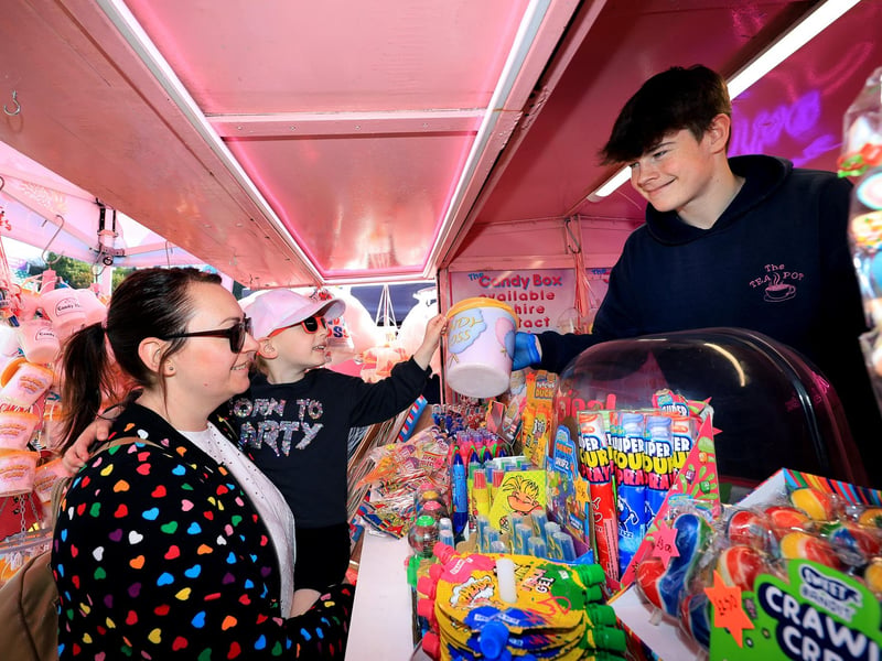 Buying some sweet treats.