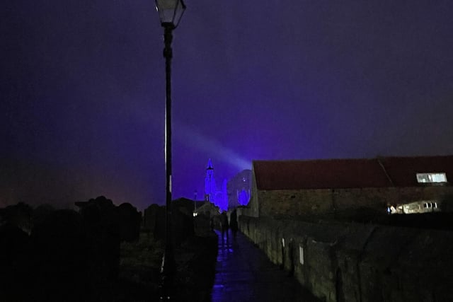 Following the walk up the 199 steps, the illuminations made anticipating fans eager to get to the Abbey.