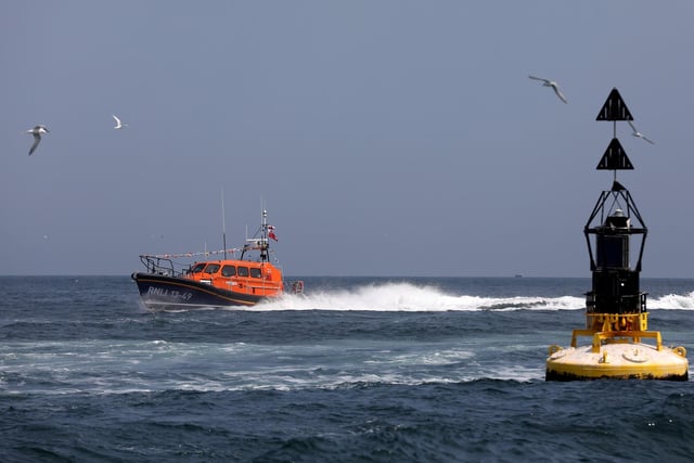 Lois Ivan at the bell buoy off the coast of Whitby.
picture: Ceri Oakes / RNLI