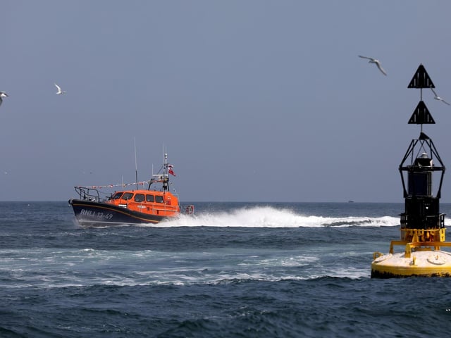 Lois Ivan at the bell buoy off the coast of Whitby.
picture: Ceri Oakes / RNLI