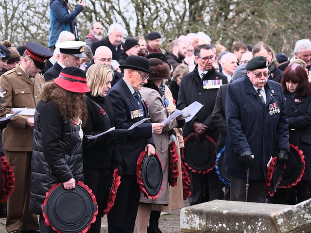 Preparing to lay the wreaths
