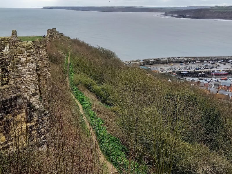 View out to sea from ramparts of Scarborough Castle.
picture by Richard and Suzanne Mant