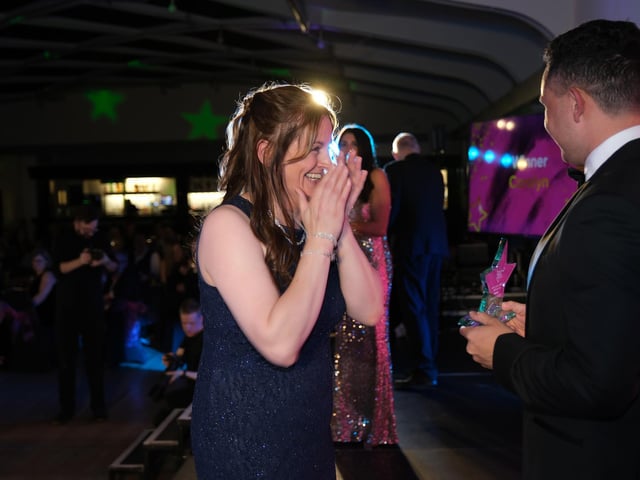 Carolyn Mcloughlin receives her award