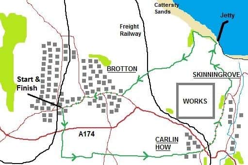 Map of the Skinningrove walk.