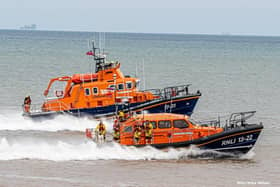 Photograph is of both the Bridlington and Humber Lifeboats on exercise earlier this year. Image: RNLI/Mike Milner