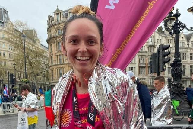 Kristen Guyler preparing for the London Marathon.