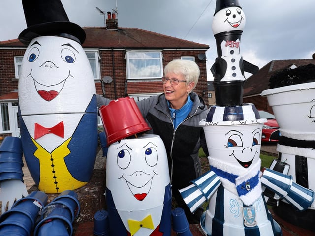 Chris Traves with some of her creations