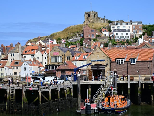 The town bathed in sunlight.