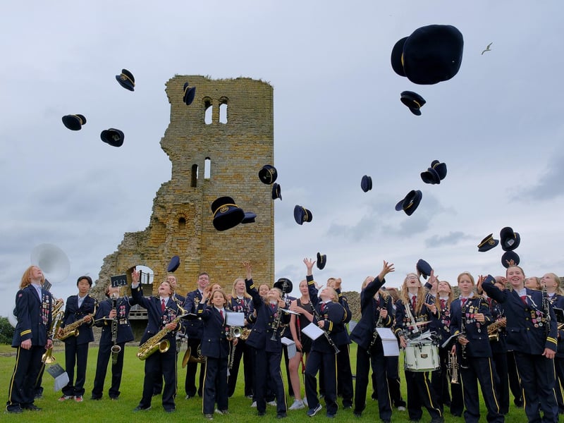 Østre Bærum Skolekorps celebrate their visit to Scarborough Castle