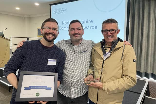 Members of GROW Scarborough with the award (left to right): Alan Jay (Secretary), Darren Mancrief (Chairman), and Rob Franklin (Committee member).