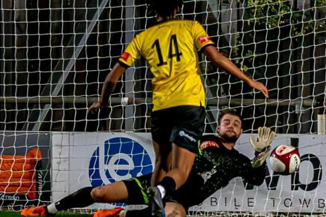 Whitby Town suffered a 2-0 home loss against Gainsborough Trinity on Tuesday night. Photos by Brian Murfield