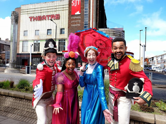 Outside The Stephen Joseph Theatre, where the play is being performed.