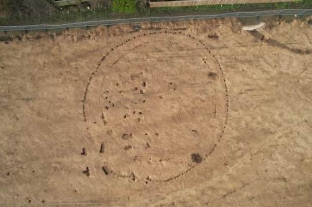 The post holes form almost a perfect circle - Image: Philippa Hunter, Archaeological Services