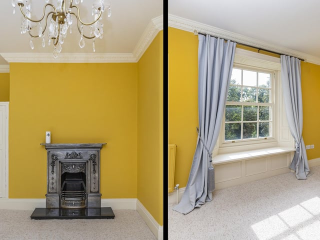 A lovely period fireplace, and a window seat, the latter featuring in some of the bedrooms.