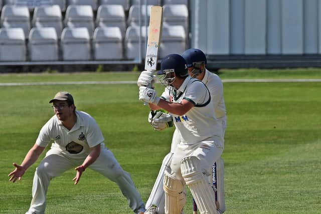 Fin Ward struck a crucial 32 in Flixton's win against Brompton. Photo by Simon Dobson