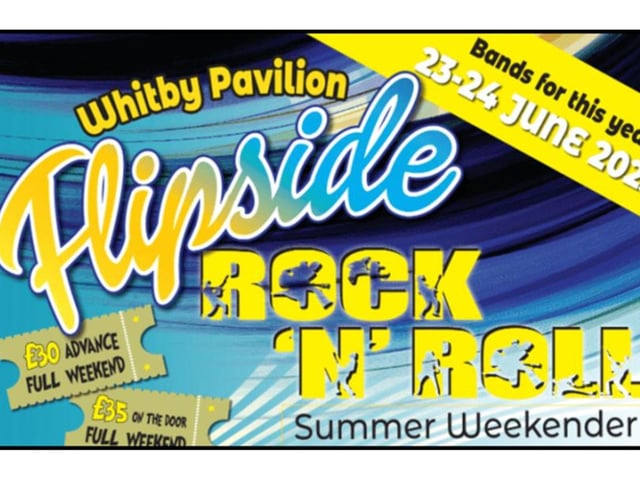 Flipside Rock 'N' Roll Weekender is set to be held at Whitby Pavilion on June 23 and June 24. The event will showcase 50's and 60's music and ticket prices range from £15.00 to £35.00.