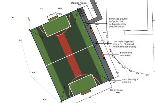 Proposed Muga Arrangement For St Georges School, Overdale, Eastfield. Courtesy Of Applicant