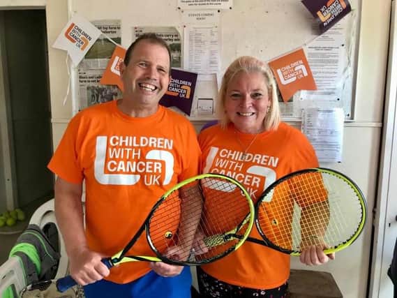 Paul and Jo Robinson organised the tennis event at Bridlington Lawn Tennis Club which raised £455 for Children with Cancer UK.