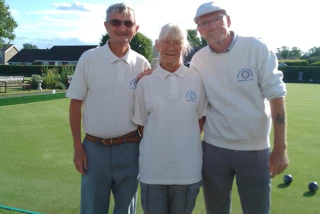 From left, John Mitchell, Lynne Mitchell and Stew Talbot, a triple from the Bridlington Alexandra BC Midweek League Division one team.