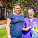 Wendy (right) celebrating her long service award