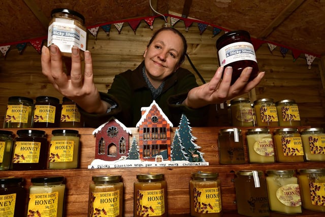 Jen Eastaugh of a Sticky Situation with her festive produce.
picture: Richard Ponter