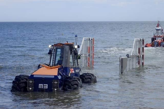 The B959's first launch at Flamborough. Photo: RNLI/Ian Smith