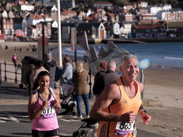 Nearing the finish at the McCain Yorkshire Coast 10k