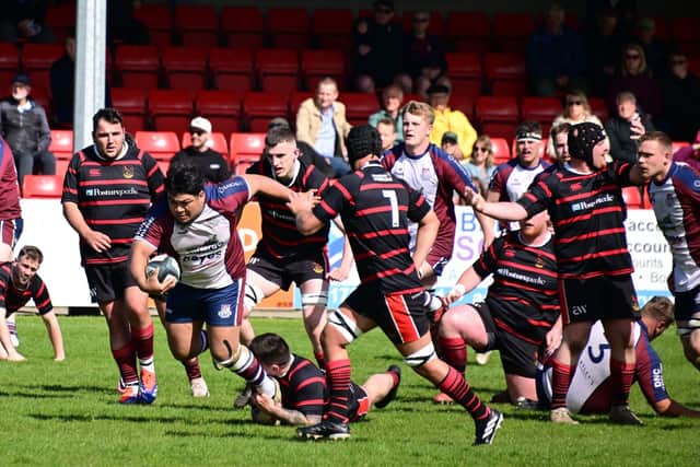 Scarborough RUFC won 69-5 against Aspatria in the Papa John’s Community Cup Regional Two North Plate quarter-final. Photo by Paul Tait