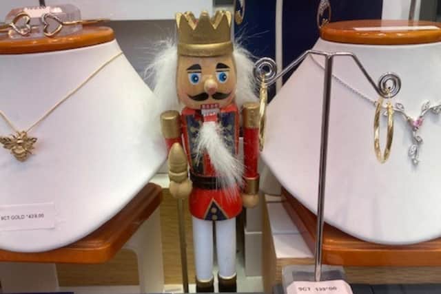 Competitors must find all of the nutcrackers located in the shop window, located on Prospect Street. Photo: Derek Boyd.