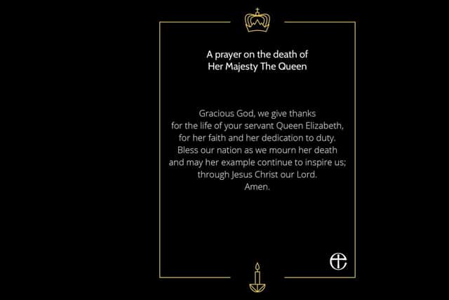 A prayer for Her Majesty the Queen