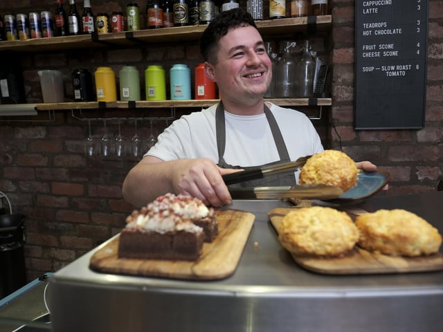 The cafe offers brunch, sandwiches and soup as well as cakes, salads, toasties, hot drinks, and alcohol for those eating later on.