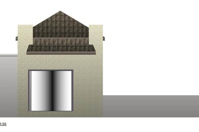 Proposed laundrette elevation, 21 Park Terrace, Whitby. Ark And Design.