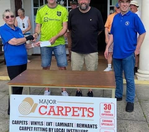 From left, Lynn Humpleby, winners Andy Adamson & Danny Cooper and Darren Vickers at the Brid Bay event on Sunday.
