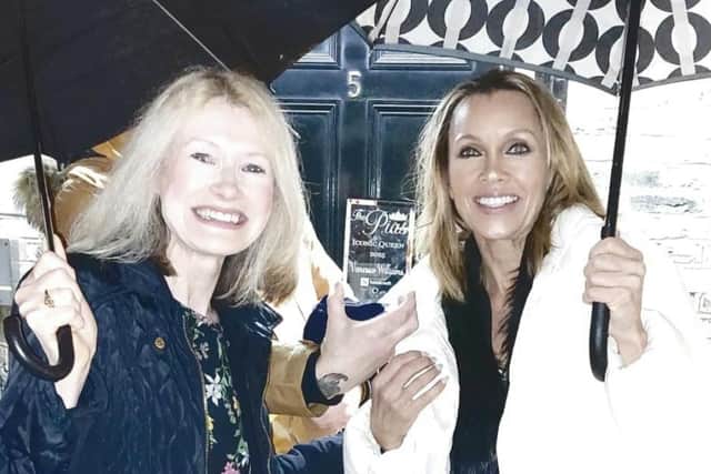 Sally-Ann Fawcett presents Vanessa Williams with the 'Iconic Queen' award