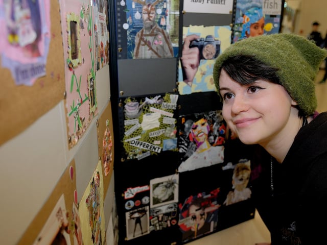 Abby Palmer with her work