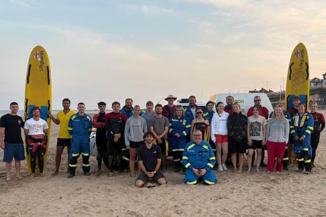 Bridlington Coastguard Rescue Team and Bridlington RNLI Lifeguards during the joint training session. Photo: Bridlington Coastguard