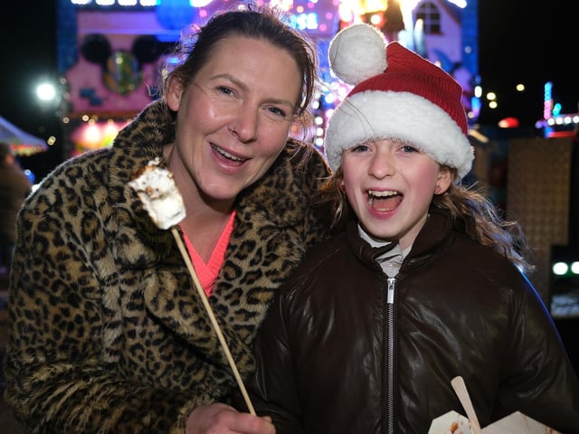Mum Karen and daughter Evie have fun. photo: Richard Ponter