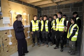 Dehenna Davison spent time with apprentices during the visit
