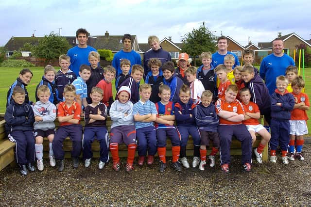 Soccer coaching at Flamborough School playing field in 2007. (PA0733-10)